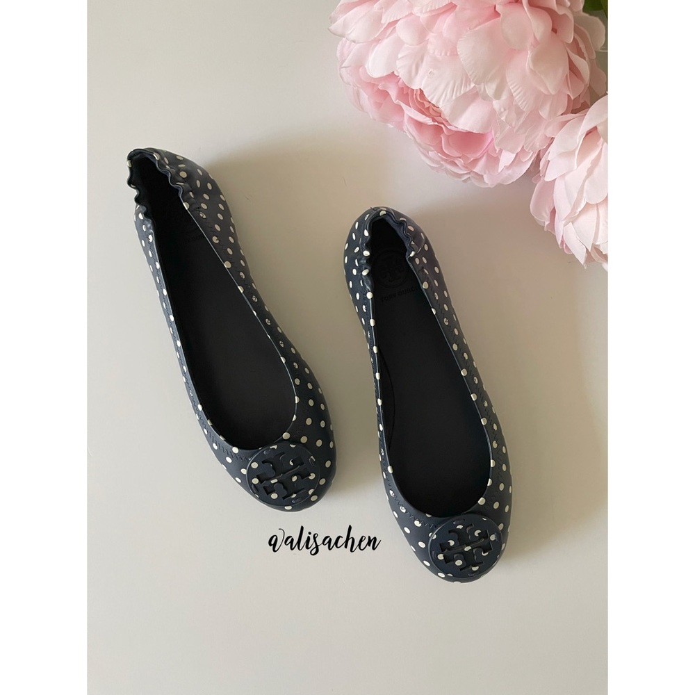 🌙 HP Tory Burch Minnie Travel Ballet Flats in Navy Dots